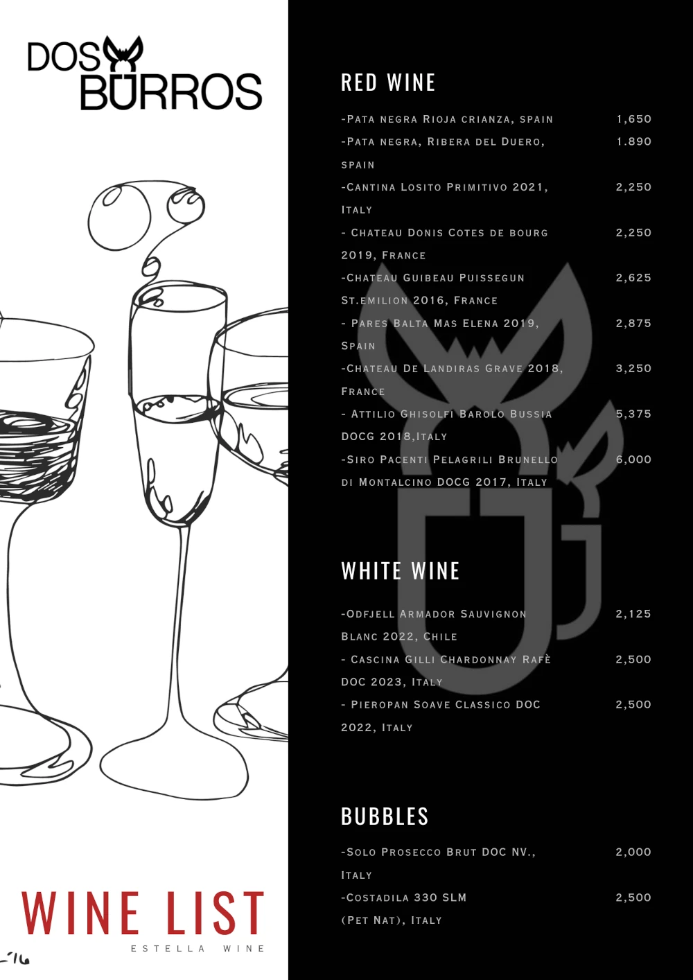 Wine Menu Page 2